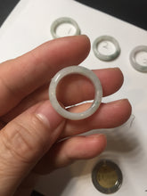 Load image into Gallery viewer, 100% natural type A icy watery green/white/yellow/purple jadeite jade band ring group R111