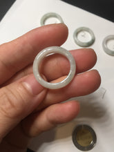 Load image into Gallery viewer, 100% natural type A icy watery green/white/yellow/purple jadeite jade band ring group R111
