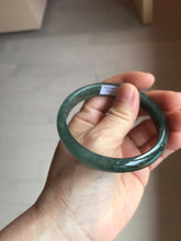 Load image into Gallery viewer, 58.6mm Certified Type A 100% Natural dark green/blue/gray/black with flying snow Guatemala Jadeite bangle BS155-0123