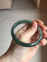 Load image into Gallery viewer, 58.6mm Certified Type A 100% Natural dark green/blue/gray/black with flying snow Guatemala Jadeite bangle BS155-0123