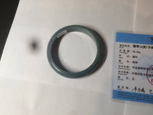 Load image into Gallery viewer, 59mm Certified Type A 100% Natural light blue/gray Guatemala Jadeite bangle Y134-6420