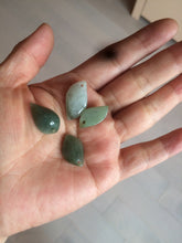 Load image into Gallery viewer, 100% natural type A jadeite jade icy watery Willow leaf/petal pendant group AC82 Add on item. No sale alone.
