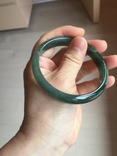 Load image into Gallery viewer, 58.6mm Certified Type A 100% Natural dark green/blue/gray/black with flying snow Guatemala Jadeite bangle BS155-0123