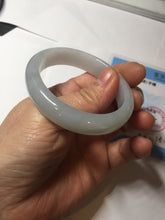 Load image into Gallery viewer, 47mm certified 100% natural Type A icy watery light green white oval jadeite jade bangle AU43-8151