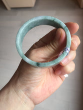 Load image into Gallery viewer, 52.8mm Certified type A 100% Natural green with green floating flowers Jadeite Jade square bangle PC36-0408