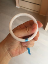 Load image into Gallery viewer, 54mm Certified type A 100% Natural light purple white slim round cut Jadeite bangle BN23-9127