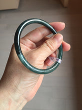 Load image into Gallery viewer, 61mm Certified Type A 100% Natural light green/blue/gray Guatemala slim round cut Jadeite bangle BP198-2051