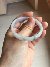 Load image into Gallery viewer, 50.3mm certified 100% natural Type A sunny green white/purple(春带彩) slim jadeite jade bangle BS166-1621