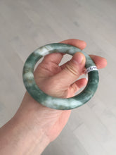 Load image into Gallery viewer, 59.5mm certified Type A 100% Natural dark green brown chubby round cut Jadeite Jade bangle BK141-5309