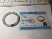 Load image into Gallery viewer, 53.4mm Certified Type A 100% Natural icy watery light green white roung cut jadeite Jade bangle AU51-8147
