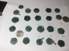 Load image into Gallery viewer, 100% Natural type A icy watery blue green gray Guatemala jadeite Rose Pendant group BP181