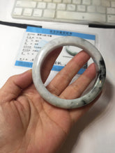 Load image into Gallery viewer, 61.2mm Certified Type A 100% Natural light green/white/purple Jadeite Jade bangle PJ68-3844