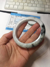Load image into Gallery viewer, 61.2mm Certified Type A 100% Natural light green/white/purple Jadeite Jade bangle PJ68-3844