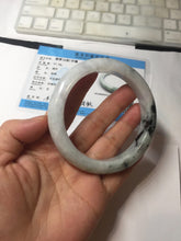 Load image into Gallery viewer, 61.2mm Certified Type A 100% Natural light green/white/purple Jadeite Jade bangle PJ68-3844