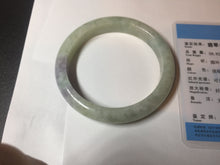 Load image into Gallery viewer, 61.5mm Certified Type A 100% Natural white/light purple/green Jadeite Jade bangle BF122-1926