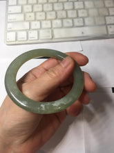 Load image into Gallery viewer, 55mm certified 100% Natural dark green gray flat nephrite bangle HN155-9687