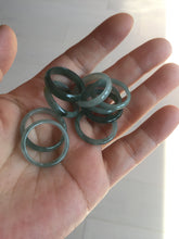 Load image into Gallery viewer, 17.7mm 7 1/2 100% natural type A icy watery green/blue icy watery Guatemala jadeite jade band ring group BP77