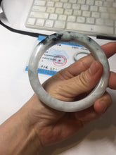 Load image into Gallery viewer, 61.2mm Certified Type A 100% Natural light green/white/purple Jadeite Jade bangle PJ68-3844