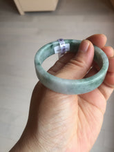 Load image into Gallery viewer, 50.7mm Certified type A 100% Natural green with green floating flowers Jadeite Jade square bangle PC37-0403