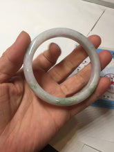 Load image into Gallery viewer, 54.8mm Certified Type A 100% Natural green/white/purple with green floating flowers Jadeite Jade bangle BL124-1273