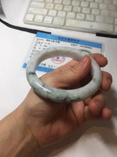 Load image into Gallery viewer, 61.2mm Certified Type A 100% Natural light green/white/purple Jadeite Jade bangle PJ68-3844