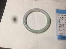 Load image into Gallery viewer, 57.6mm certificated Type A 100% Natural light green/dark green/purple slim round cut Jadeite Jade bangle BG53-2960