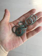 Load image into Gallery viewer, 17.7mm 7 1/2 100% natural type A icy watery green/blue icy watery Guatemala jadeite jade band ring group BP77
