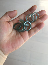 Load image into Gallery viewer, 17.7mm 7 1/2 100% natural type A icy watery green/blue icy watery Guatemala jadeite jade band ring group BP77