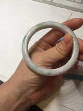 Load image into Gallery viewer, 54.8mm Certified Type A 100% Natural green/white/purple with green floating flowers Jadeite Jade bangle BL124-1273