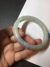 Load image into Gallery viewer, 61.5mm Certified Type A 100% Natural white/light purple/green Jadeite Jade bangle BF122-1926