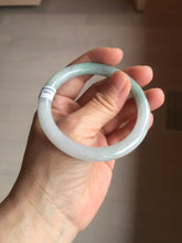 Load image into Gallery viewer, 54.4mm certified 100% natural Type A light green white purple round cut jadeite jade bangle AA121-4903