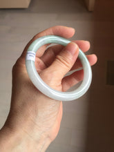 Load image into Gallery viewer, 54.4mm certified 100% natural Type A light green white purple round cut jadeite jade bangle AA121-4903