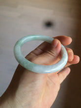 Load image into Gallery viewer, 53.7mm Certified Type A 100% Natural green/purple/white with green flying flower slim Jadeite Jade bangle K117