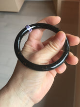 Load image into Gallery viewer, 58.5mm 100% Natural dark green/black meteorite Stellar Night sky round cut nephrite bangle HF105-8794