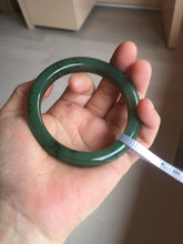 Load image into Gallery viewer, 56.3mm certified 100% Natural dark green black (碧玉) nephrite Jade bangle HT104-1584