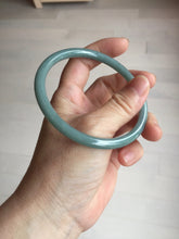 Load image into Gallery viewer, 63mm Certified Type A 100% Natural Light Blue Green Gray Ru Kiln Sky Celadon Blue (汝窑天青蓝) Guatemala Jadeite Jade Slim Round Bangle AZ167-8632
