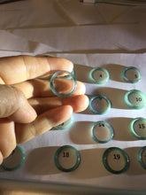 Load image into Gallery viewer, 16.5mm size 6 100% natural type A icy watery green/blue icy watery Guatemala jadeite jade band ring group PA256
