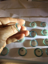 Load image into Gallery viewer, 16.5mm size 6 100% natural type A icy watery green/blue icy watery Guatemala jadeite jade band ring group PA256