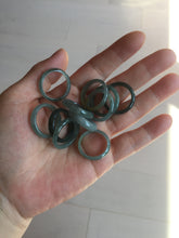 Load image into Gallery viewer, 17.9mm 7 3/4 100% natural type A icy watery green/blue Guatemala jadeite jade band ring group BP76