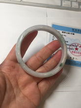 Load image into Gallery viewer, 58.7mm certified Type A 100% Natural purple white green with green floating flowers Jadeite Jade bangle BL126-1267