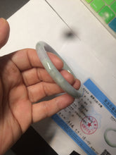 Load image into Gallery viewer, 57.6mm certificated Type A 100% Natural light green/dark green/purple slim round cut Jadeite Jade bangle BG53-2960