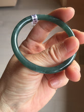 Load image into Gallery viewer, 50.5mm Certified Type A 100% Natural dark green/blue/gray Guatemala slim round cut oval Jadeite bangle BP195-2469