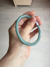 Load image into Gallery viewer, 63mm Certified Type A 100% Natural Light Blue Green Gray Ru Kiln Sky Celadon Blue (汝窑天青蓝) Guatemala Jadeite Jade Slim Round Bangle AZ167-8632