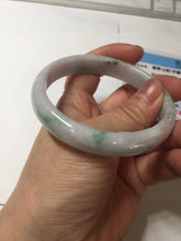 Load image into Gallery viewer, 58.7mm certified Type A 100% Natural purple white green with green floating flowers Jadeite Jade bangle BL126-1267