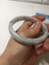 Load image into Gallery viewer, 58.7mm certified Type A 100% Natural purple white green with green floating flowers Jadeite Jade bangle BL126-1267