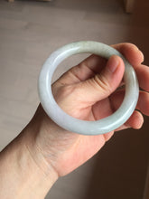 Load image into Gallery viewer, 54.6mm certified 100% natural Type A light gray white purple round cut jadeite jade bangle AA120-4902