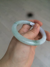 Load image into Gallery viewer, 53.7mm Certified Type A 100% Natural green/purple/white with green flying flower slim Jadeite Jade bangle K117