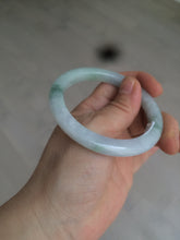 Load image into Gallery viewer, 53.5mm certified 100% natural Type A dark green black white Blooming Ink(水墨花开) jadeite jade bangle PB292-0508