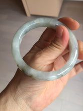 Load image into Gallery viewer, 56.5mm 100% natural type A icy watery light green/brown/black seaweed jadeite jade bangle Q139-5250