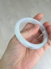 Load image into Gallery viewer, 54.2mm certified 100% natural Type A icy watery light watermelon rind oliy light green/purple/brown( 淡瓜油青) jadeite jade bangle BQ3-8153